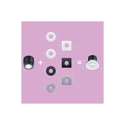 THORNeco LED Spot LILY Svart 6W 600lm 24D - 940 Kallvit | 82mm - Utskärning 68mm - IP44 - Bästa färgåtergivning - Dimbar