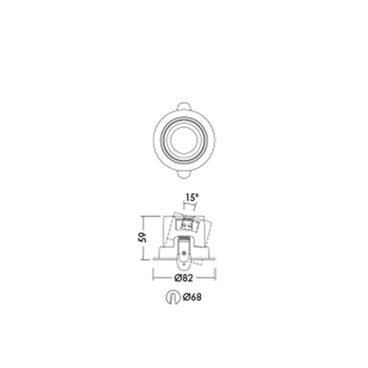 THORNeco LED Spot LILY Svart 6W 600lm 24D - 930 Varm Vit | 82mm - Utskärning 68mm - IP44 - Bästa färgåtergivning - Dimbar