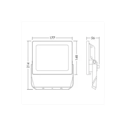 THORNeco LED Strålkastare LEONIE VARIOFLEX Aluminium Antracit 23/30/40W 3300/4000/5000lm 120D - 830-840 CCT | IP65 - Symmetrisk